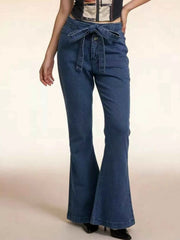 Bow-Tie High-Waisted Flare Jeans: Elevate Your Style — view 2
