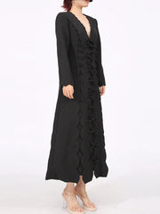 Long Sleeve Bow Front Midi Dress — view 6