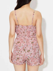 Floral Print Spaghetti Strap Romper — view 4