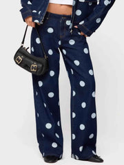Polka Dot Wide Leg Jeans - Effortless Style for Every Occasion — view 1