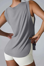 Slit Round Neck Active Tank - Ultimate Comfort & Style — view 9