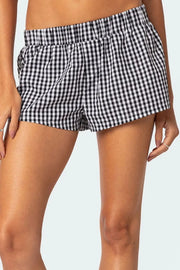Plaid Elastic Waist Shorts — view 7