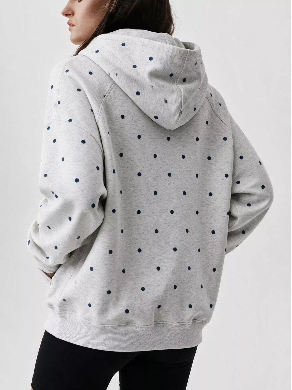 Polka Dot Raglan Sleeve Hoodie — view 8