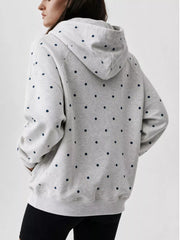 Polka Dot Raglan Sleeve Hoodie — view 8