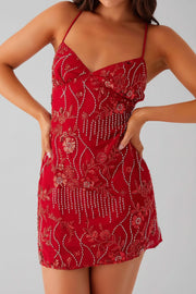 Beaded Floral Mini Dress: A Touch of Elegance for Any Occasion — view 28