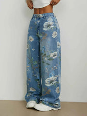 Printed Wide Leg Jeans — view 5