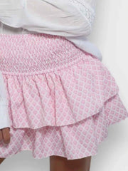 Smocked Wideband Waist Layered Mini Skirt — view 3