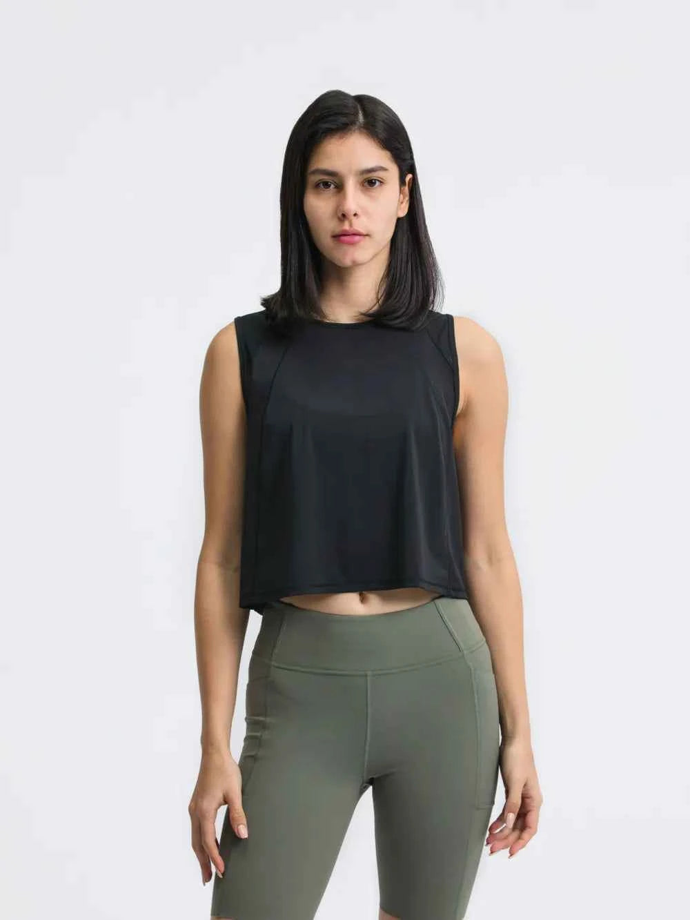 Round Neck Cropped Active Tank for Ultimate Comfort — view 23