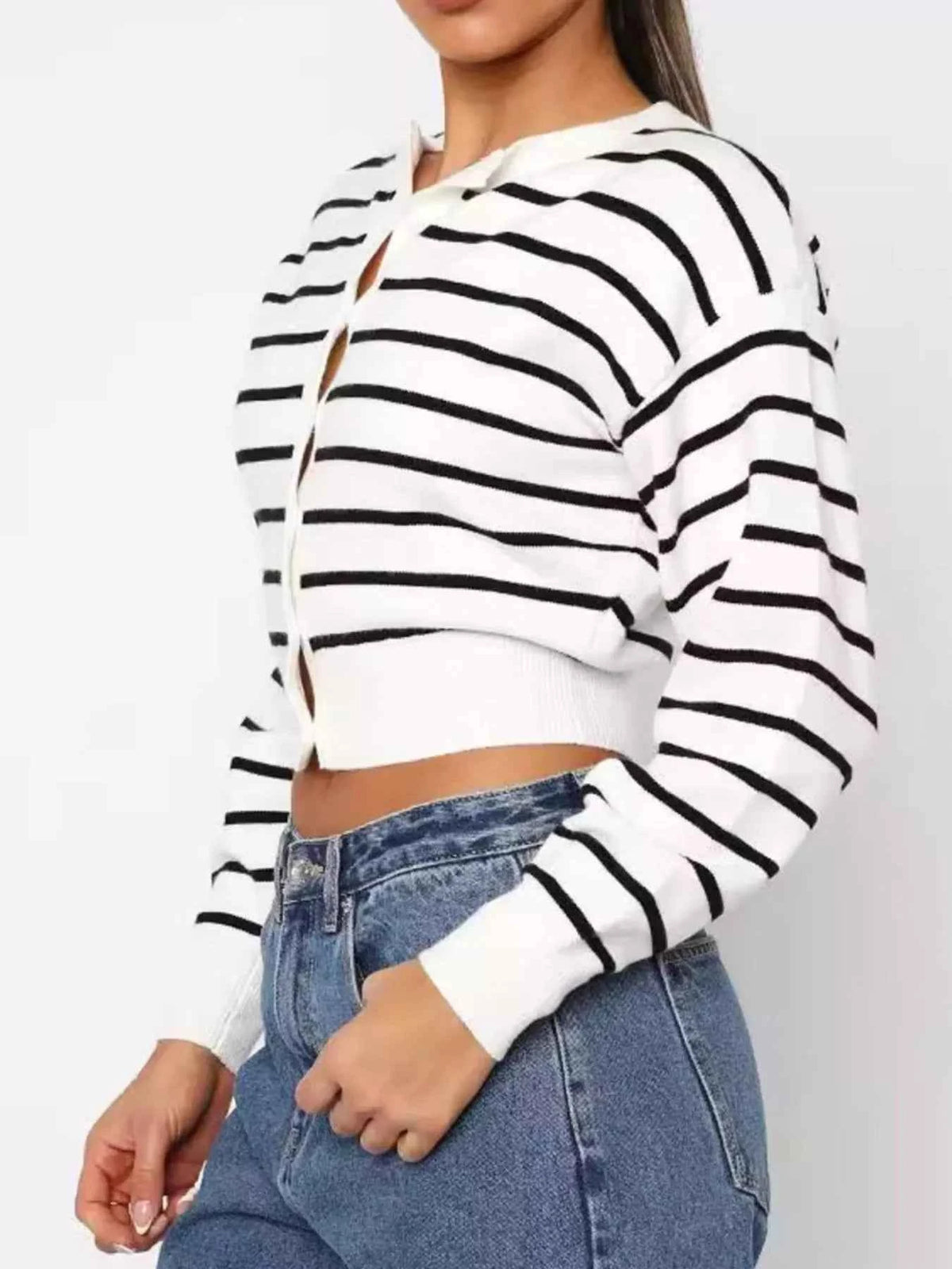Striped Button Up Cardigan — view 2
