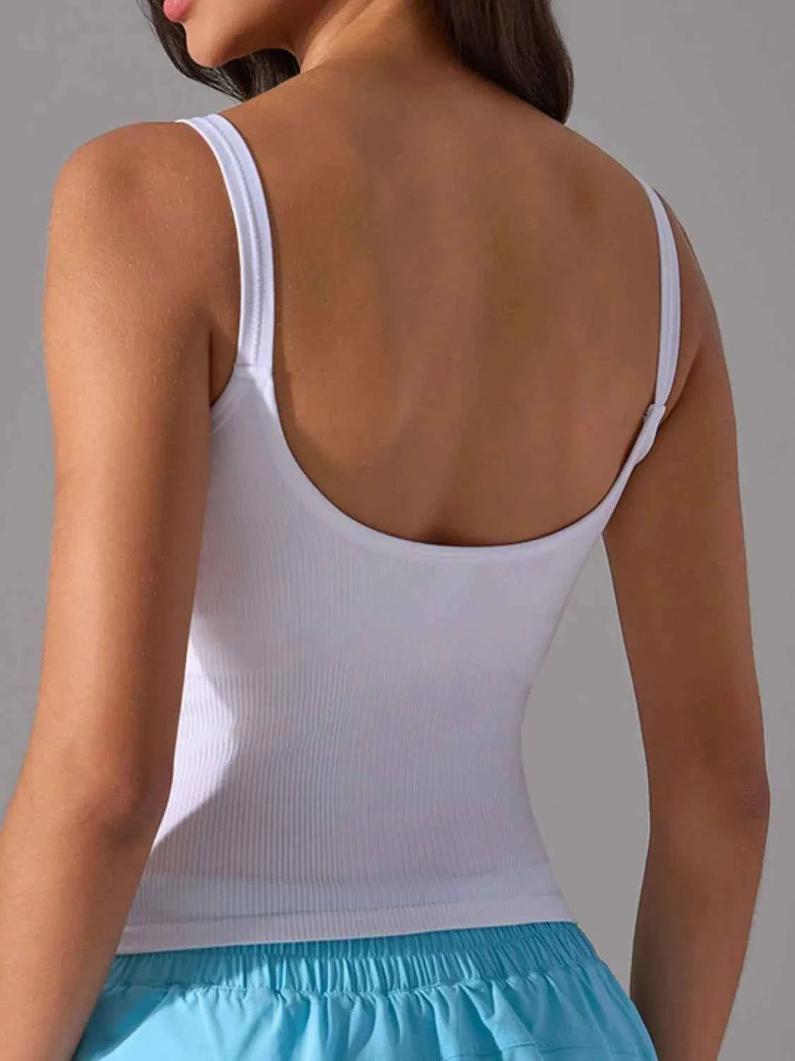 Scoop Neck Active Tank with Detachable Chest Pads — view 4