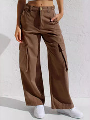 High-Waisted Wide Leg Cargo Jeans - Effortless Style & Comfort — view 9