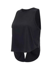 Cutout Back Round Neck Active Tank - Lightweight & Stylish Comfort — view 12