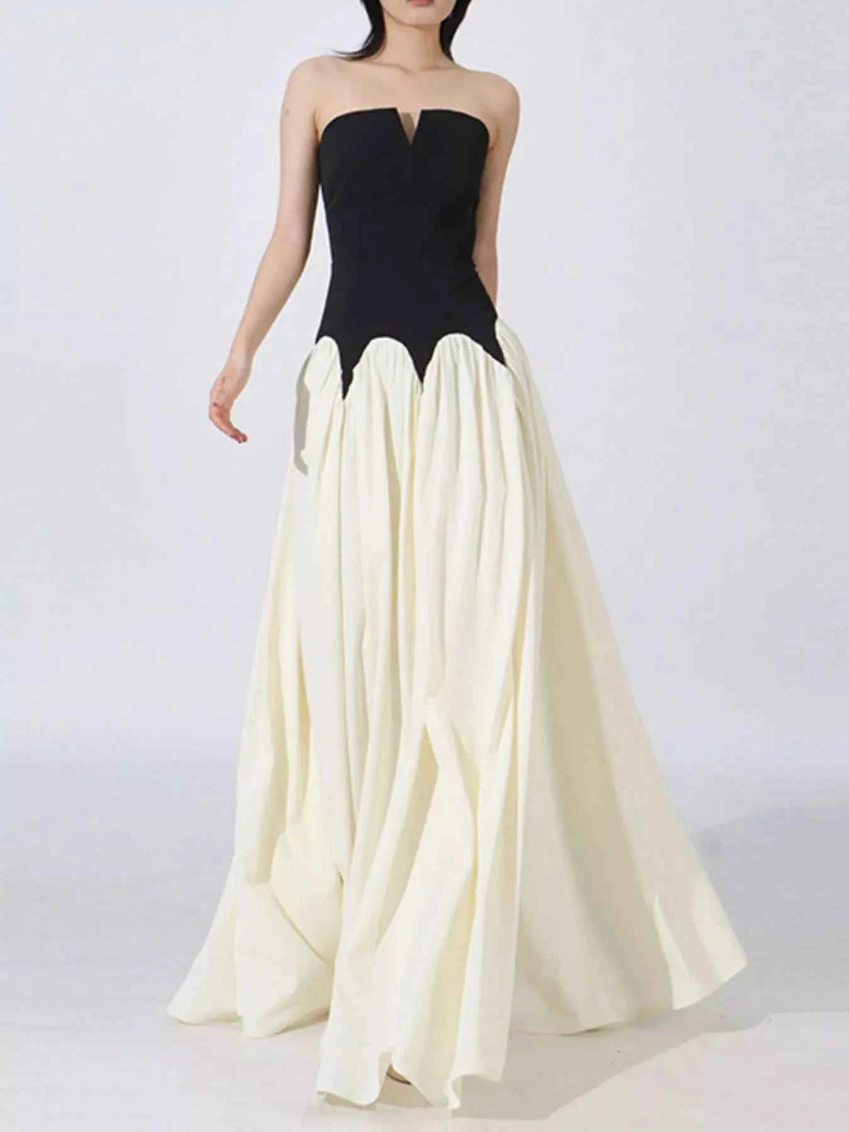Two Tone Tube Maxi Dress