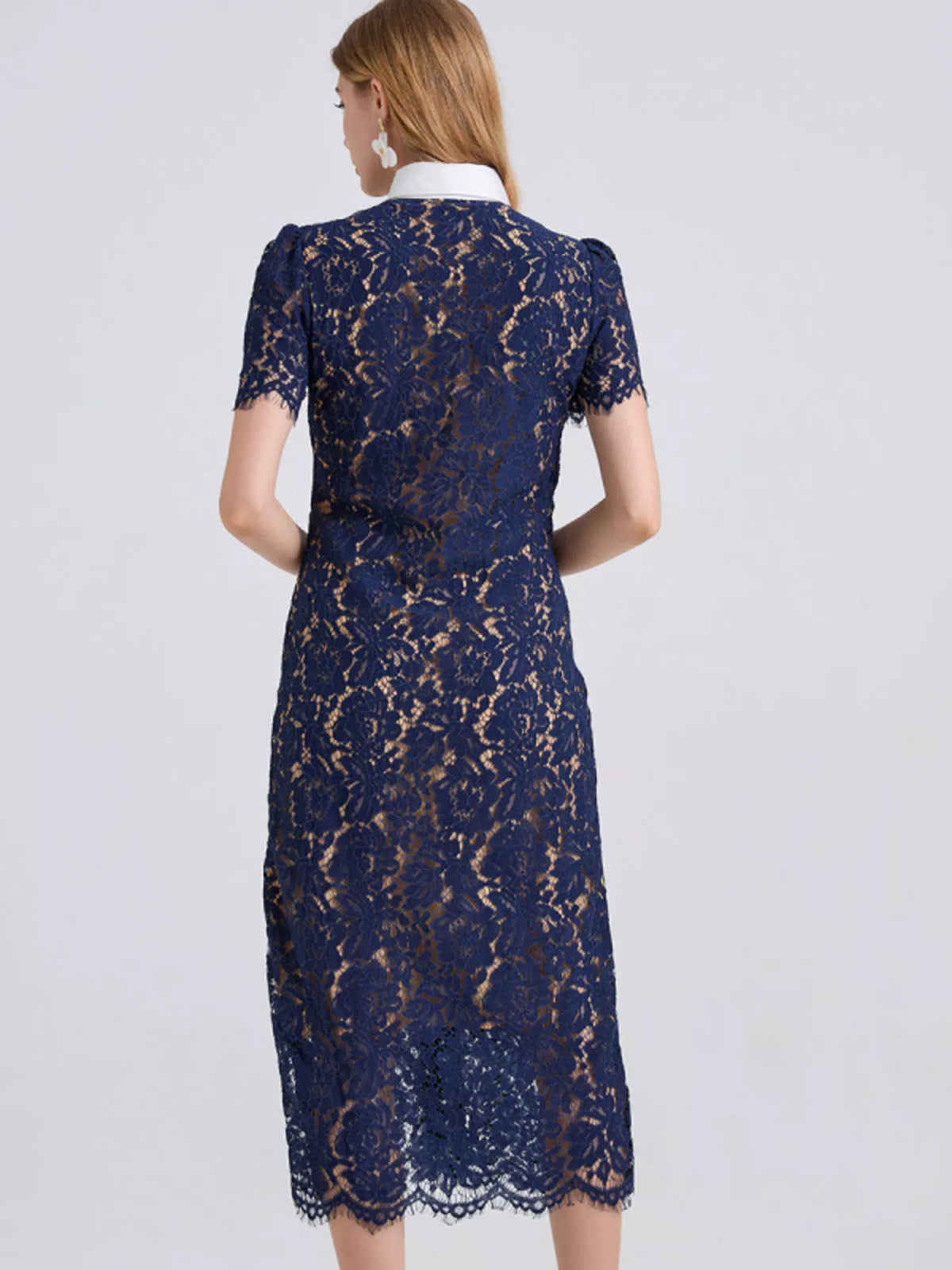 Lace Button-Down Midi Dress — view 6