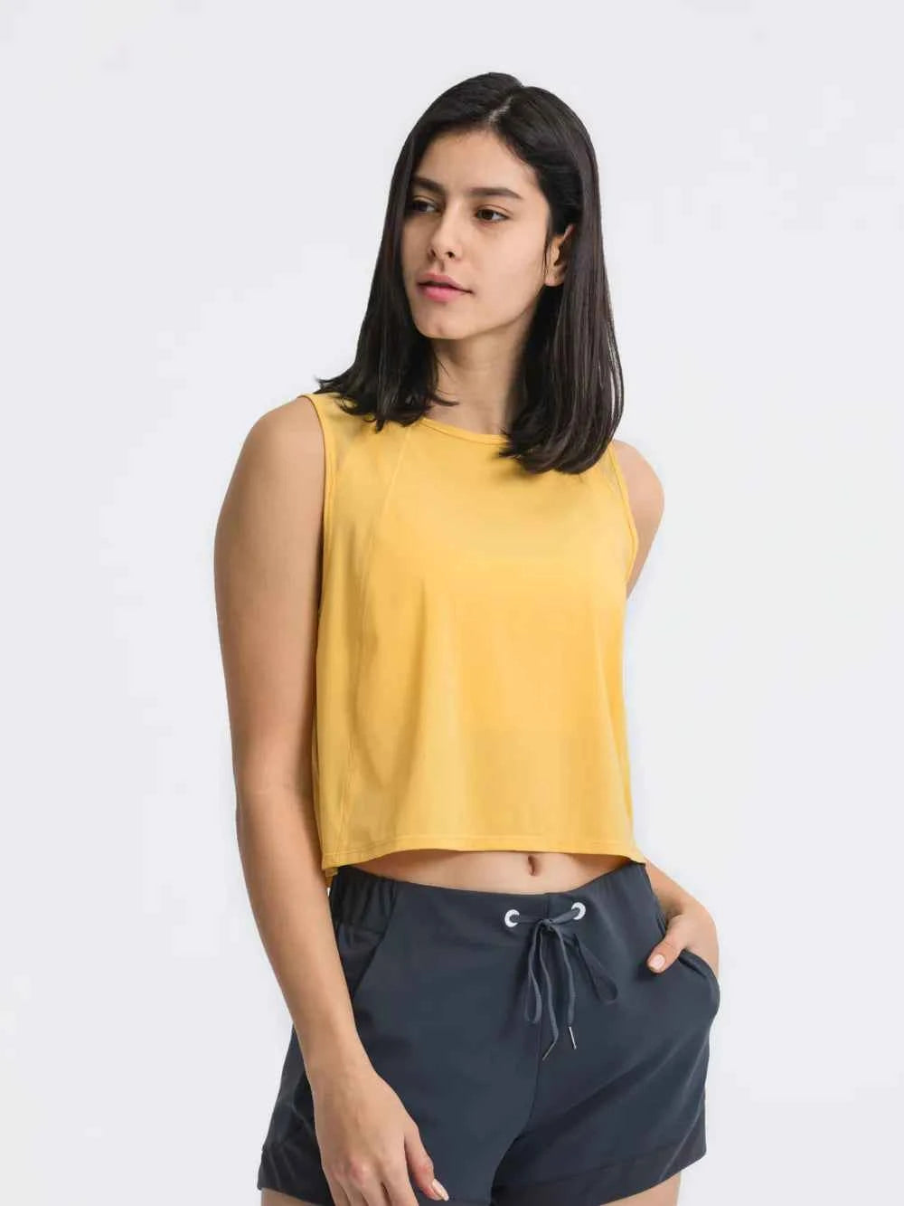 Round Neck Cropped Active Tank for Ultimate Comfort — view 13