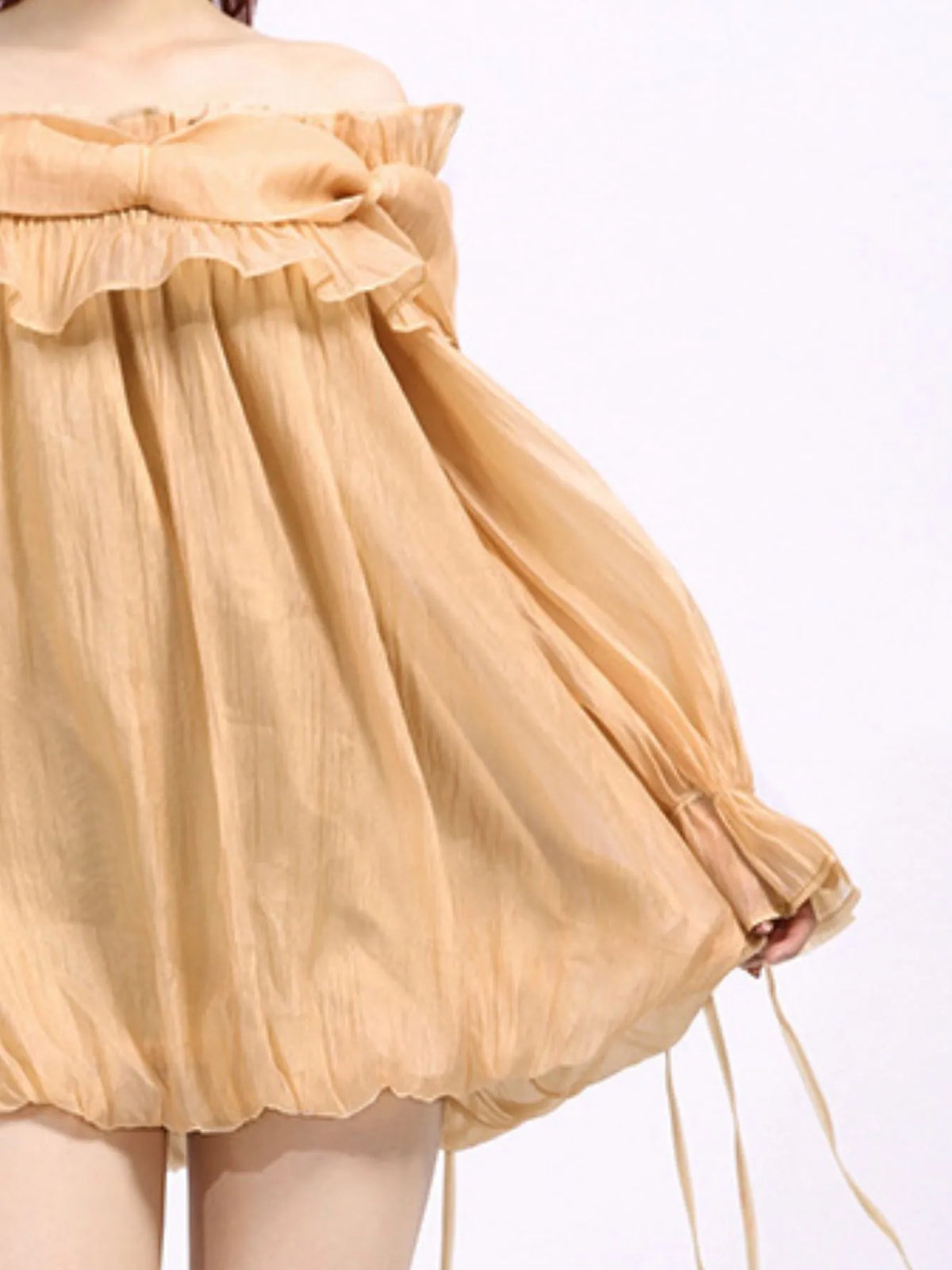 Ruffled Off-Shoulder Flounce Sleeve Dress — view 16