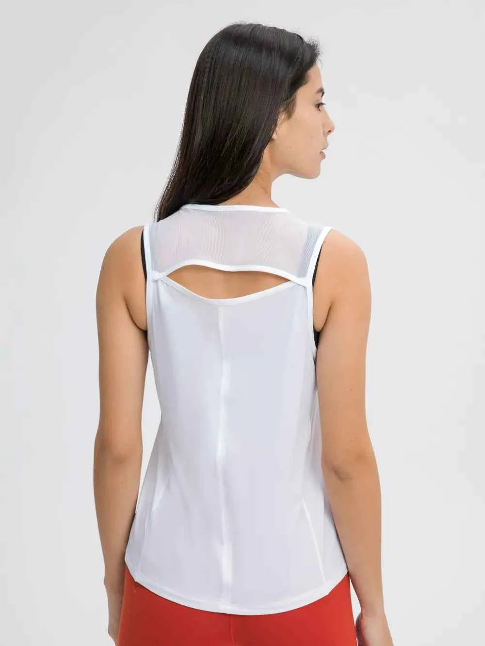 Cutout Back Round Neck Active Tank - Elevate Your Workout Wardrobe — view 17