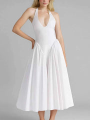 Halter Neck Midi Dress with Pockets — view 1