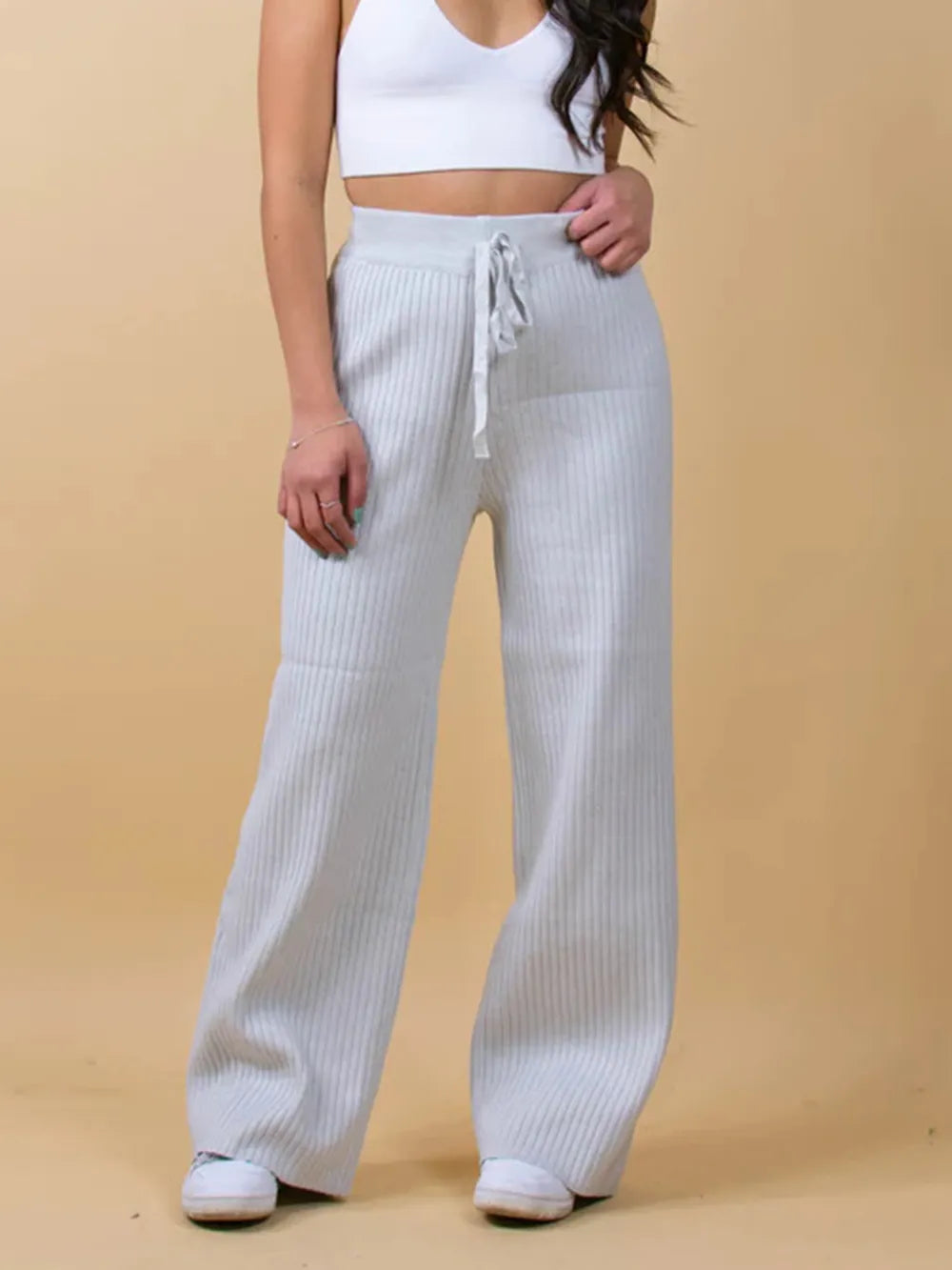 Ribbed Wide Leg Sweater Pants — view 12