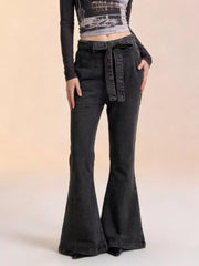 Bow-Tie High-Waisted Flare Jeans: Elevate Your Style — view 6