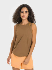 Cutout Back Round Neck Active Tank - Elevate Your Workout Wardrobe — view 1