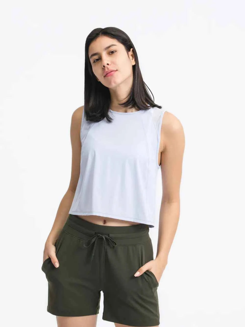 Round Neck Cropped Active Tank for Ultimate Comfort — view 35