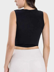 Drawstring Ruched Wide Strap Active Tank - Comfortable & Stylish — view 12
