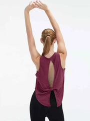 Cutout Back Round Neck Active Tank - Lightweight & Stylish Comfort — view 20