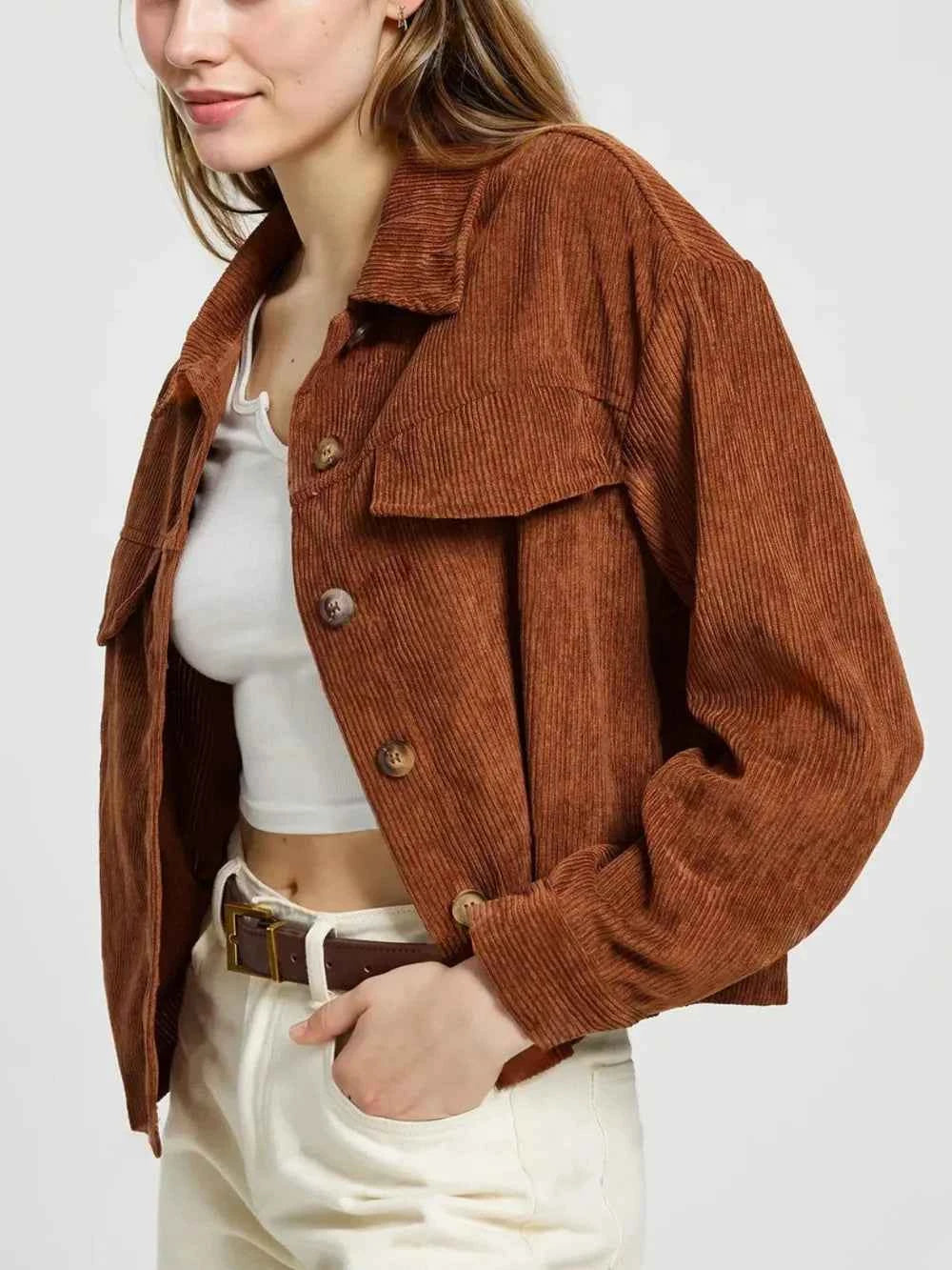 Button Up Long Sleeve Jacket - Stylish Versatility for Every Occasion — view 2