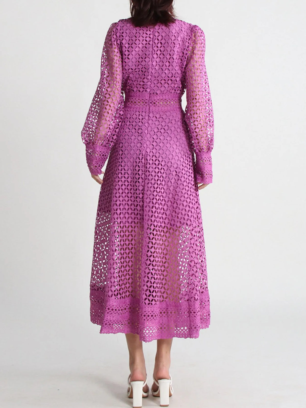 Lace Long Sleeve Midi Dress — view 6