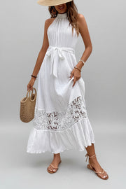 Lace Detail Sleeveless Maxi Cami Dress - Elegant & Timeless — view 3