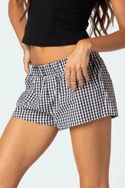 Plaid Elastic Waist Shorts — view 10