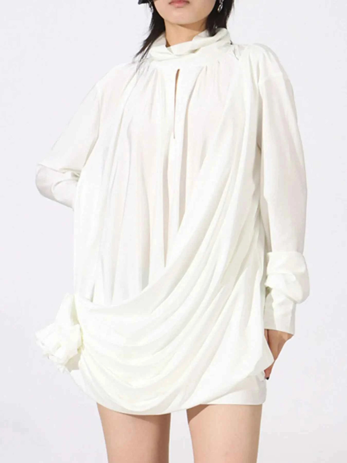 Ruched Long Sleeve Mini Dress — view 3