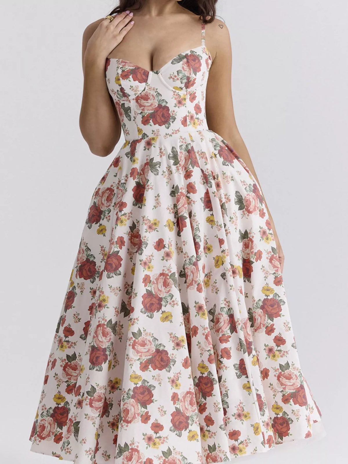 Sweetheart Neck A-Line Midi Dress — view 17