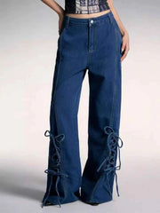 Lace-Up Wide Leg Jeans - Chic Comfort for Every Occasion — view 5