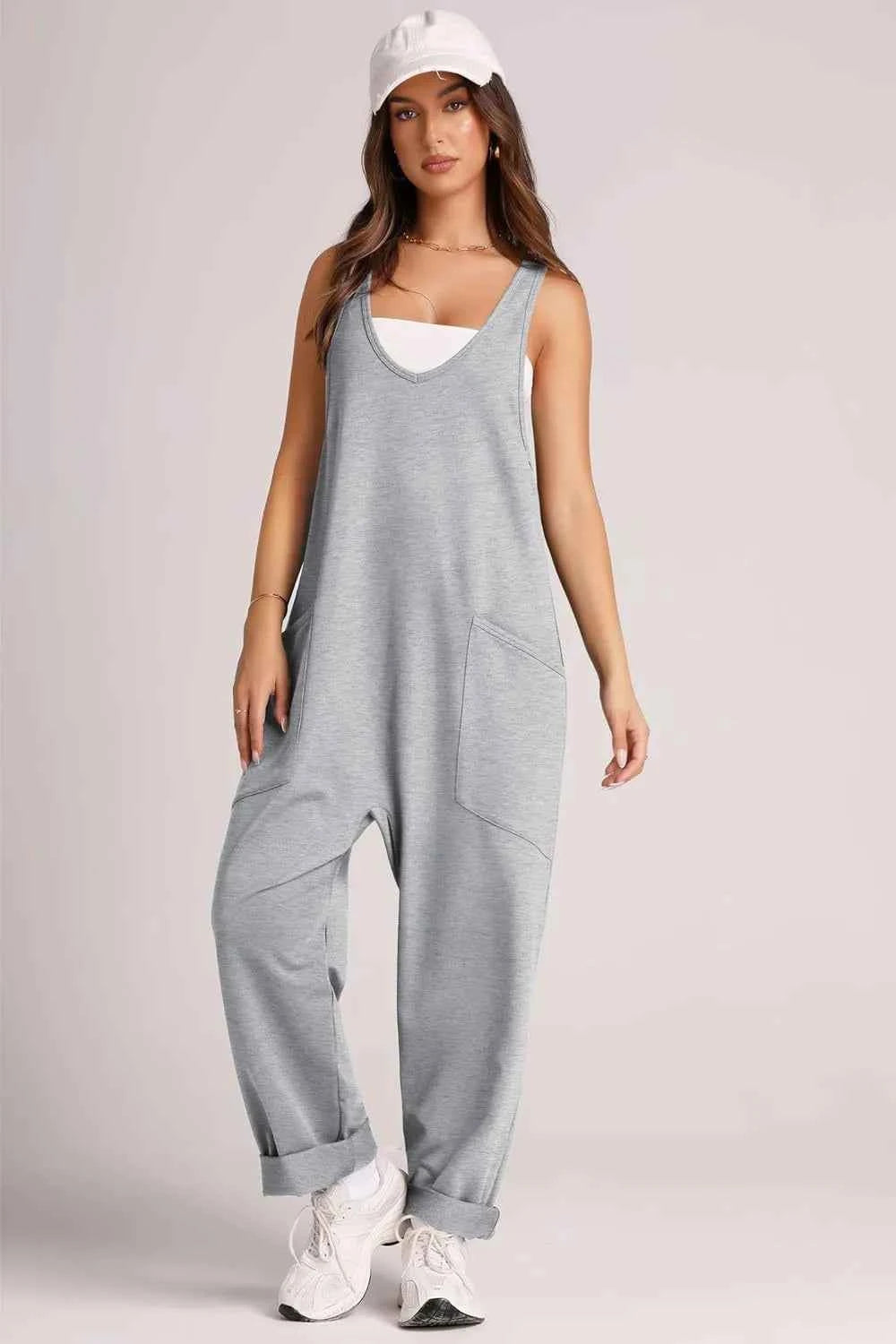 Lovelet V-Neck Wide Strap Overalls — view 3