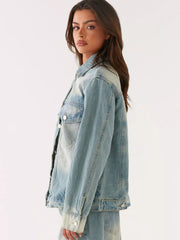 Button Up Denim Jacket and Jeans Set - Effortless Style — view 11