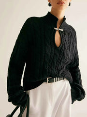 Keyhole Cable-Knit Sweater — view 1