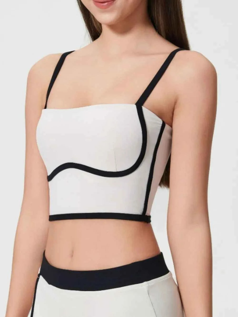 Contrast Trim Square Neck Active Cami - Stylish Comfort for Every Move — view 13