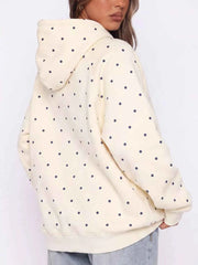 Polka Dot Raglan Sleeve Hoodie — view 5