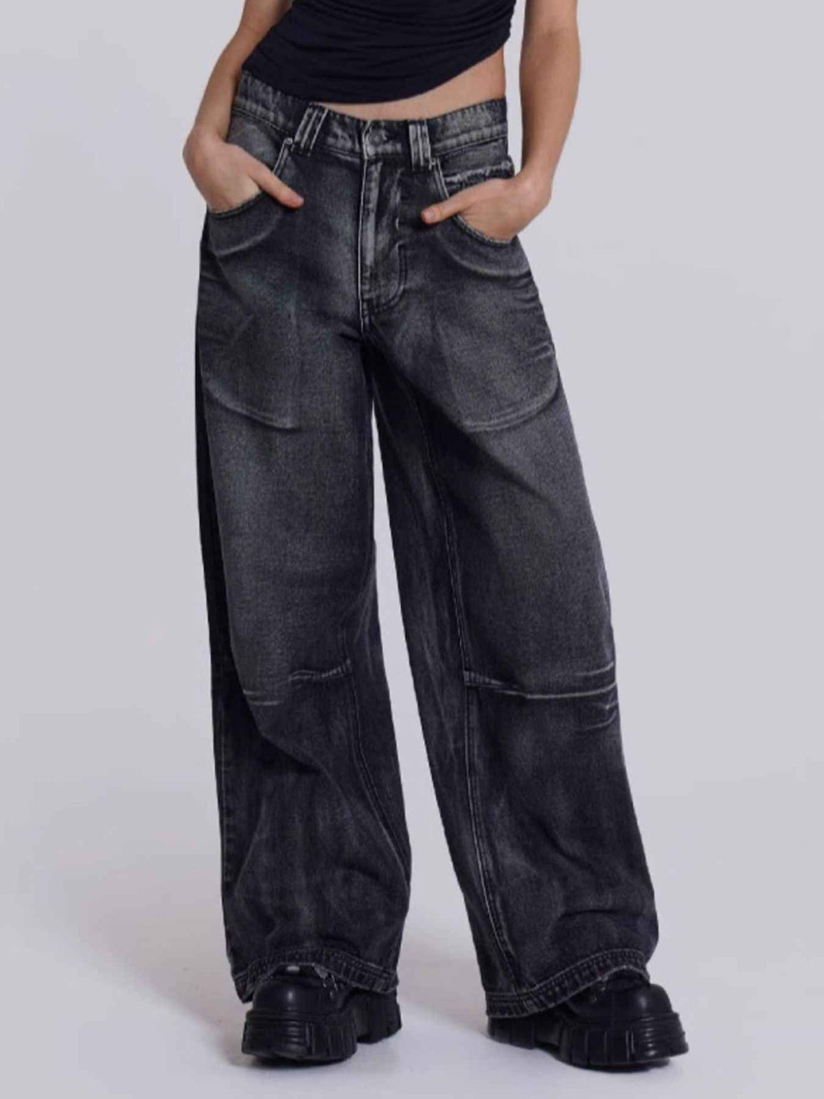 Vintage Wash Wide Leg Jeans for Effortless Style