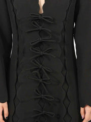 Long Sleeve Bow Front Midi Dress — view 5