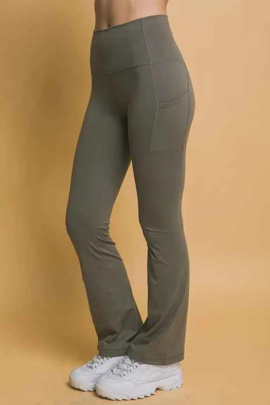 High Waist Flare Active Leggings with Side Pockets for Ultimate Style — view 3