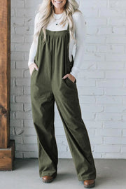 Square Neck Wide Strap Overalls — view 9