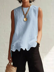 Scalloped Hem Sleeveless Tank Top - Effortless Style & Comfort — view 7