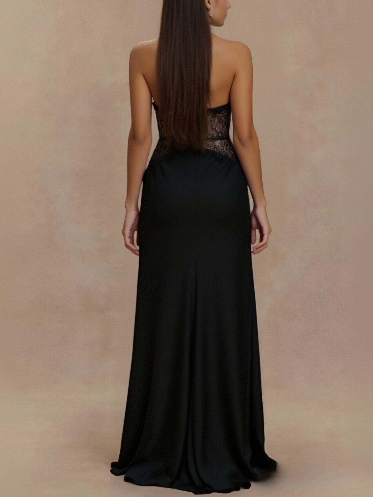 Halter Neck Lace Trimmed Maxi Dress — view 9