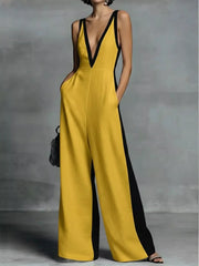 Deep V-Neck Wide-Leg Jumpsuit — view 10