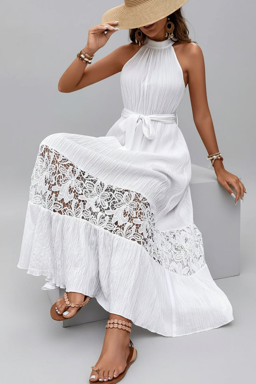 Lace Detail Sleeveless Maxi Cami Dress - Elegant & Timeless — view 2