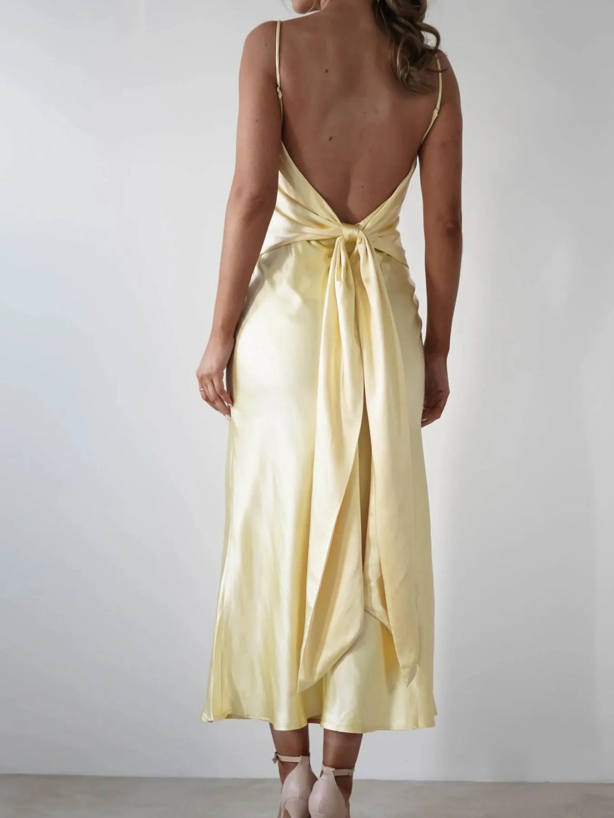 Satin Backless Cami Dress — view 12