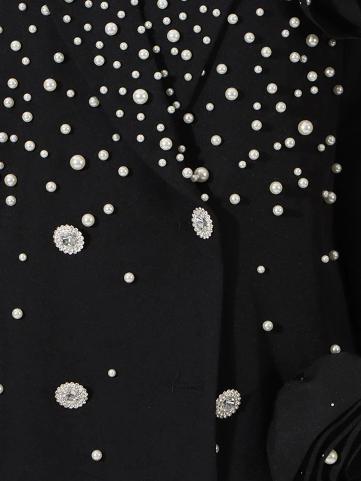 Pearl Embellished Double-Breasted Blazer — view 6